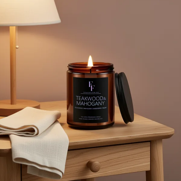 Teakwood & Mahogany Candle, 7 oz