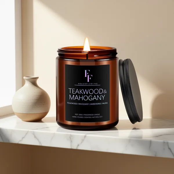 Teakwood & Mahogany Candle, 7 oz