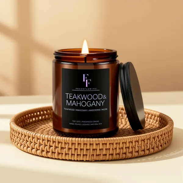 Teakwood & Mahogany Candle, 7 oz