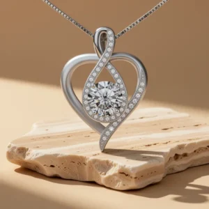 925 Sterling Silver Infinity Heart Necklace for Women