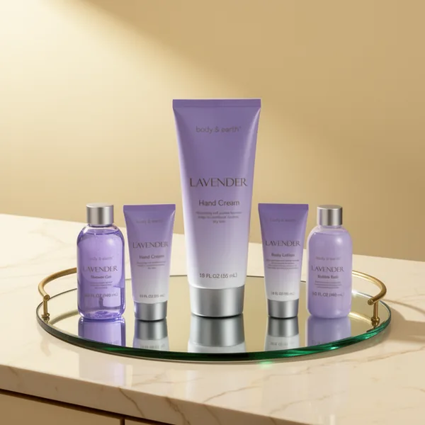 Bath and Body Gift Box for Women- Lavender Bath Kit for Women Spa Set, 6 Pieces