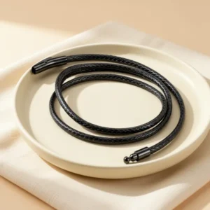 2mm 3mm 4mm 5mm Braided Leather Chain Necklace