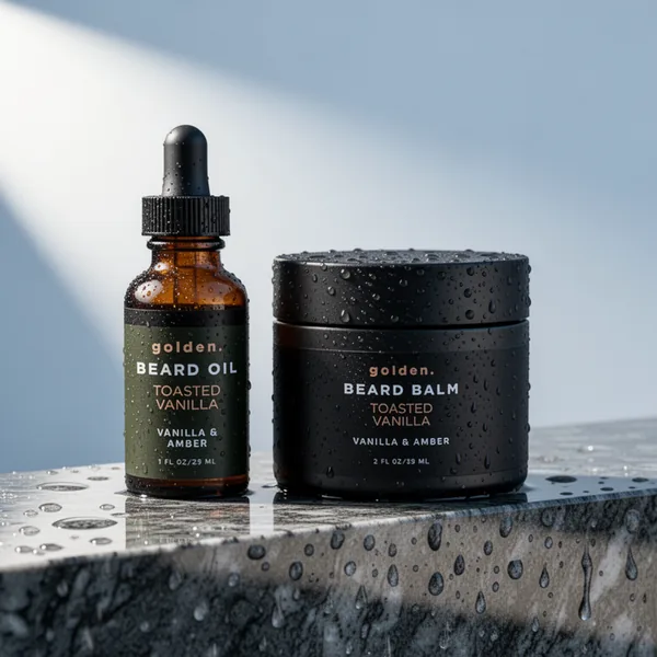 Golden Grooming Beard Bundle for Black Men Natural Growth Kit, 2 oz