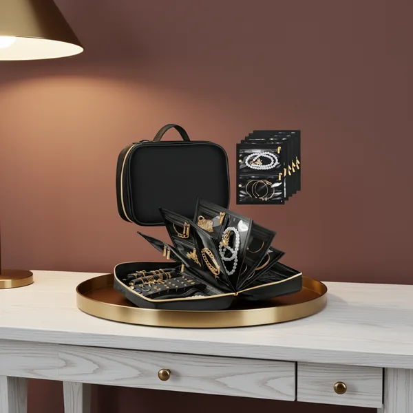 Travel Jewelry Organizer for Women, Black