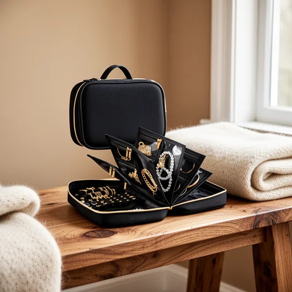 Travel Jewelry Organizer for Women, Black