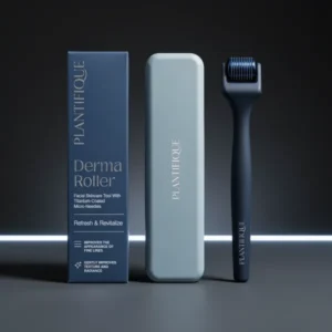 PLANTIFIQUE Derma Roller for Hair & Skin Microneedling Face Roller, Grey