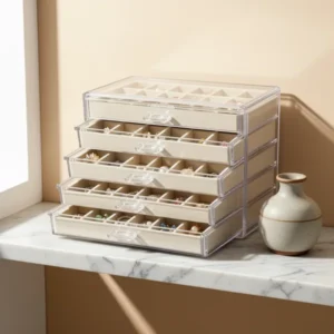 Acrylic Earring Holder, Beige