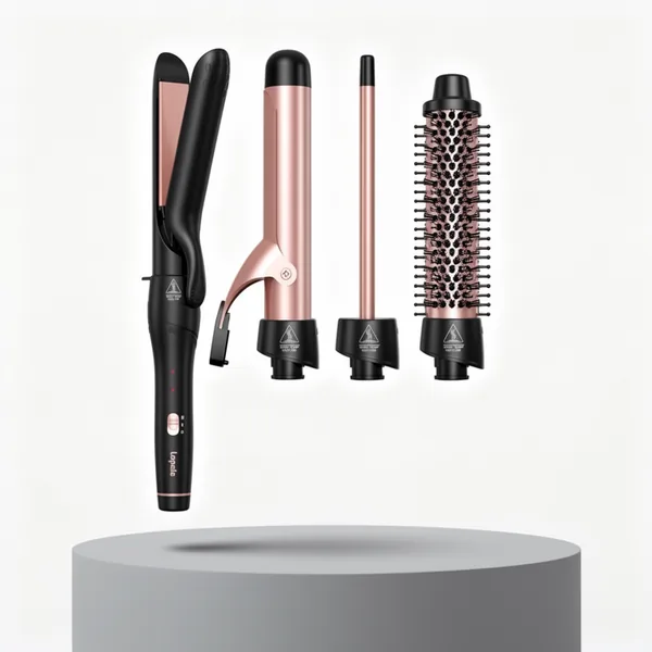 Lopeie 5 in 1 Curling Iron with Thermal Brush