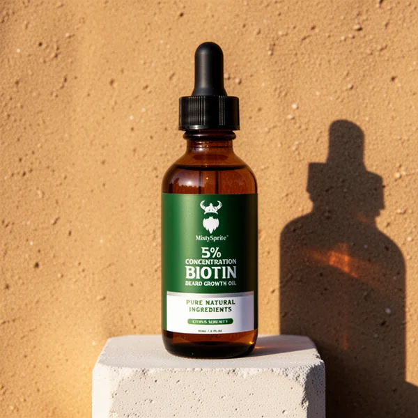 MistySprite Men's Beard Growth Oil 5% Biotin Citrus Serenity Scent, 2 oz, 10-Pack