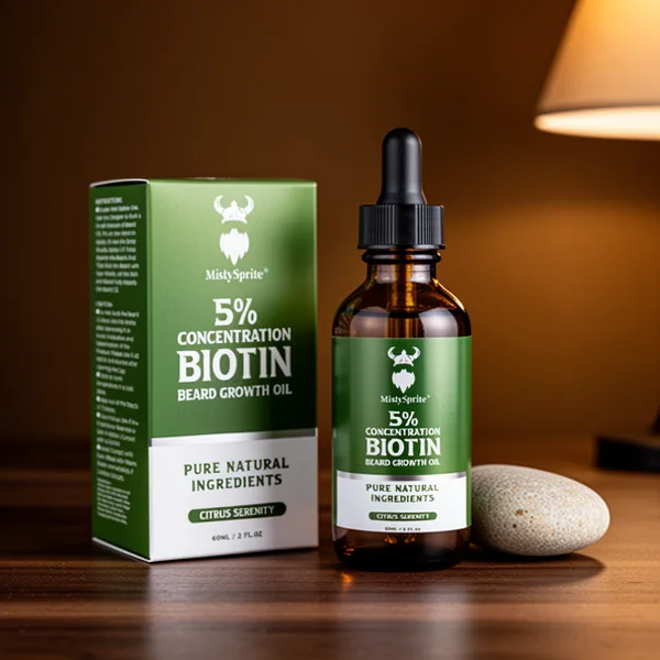 MistySprite Men's Beard Growth Oil 5% Biotin Citrus Serenity Scent, 2 oz, 10-Pack