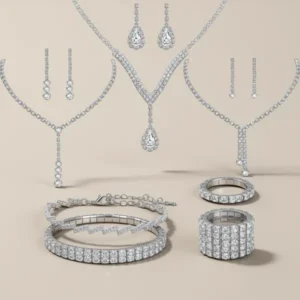 NEWITIN Silver-Tone Jewelry Set for Women, 15 Pieces