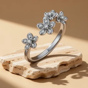 Moissanite Flower/Butterfly/Star Adjustable Ring