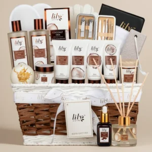 Coconut Vanilla Spa Gift Basket, 28 Pieces