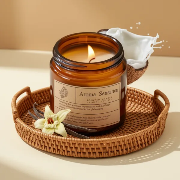 Organic Coconut Vanilla Candles, 7 oz