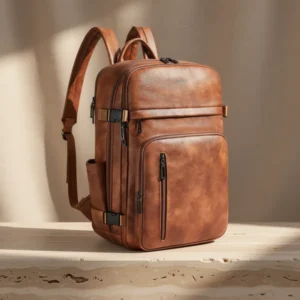 Vegan Leather Backpack for Women and Men, 17.0-Inch