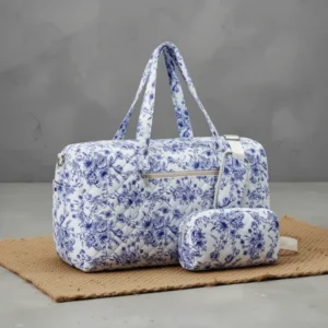 Quilted Floral Duffle Bag for Women