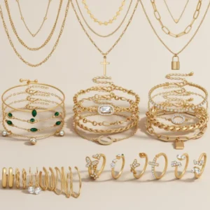 NEWITIN Gold-Tone Jewelry Set for Women, 49 Pieces