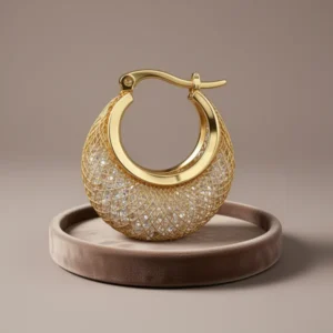 Lightweight CZ Mesh Hoop Earrings