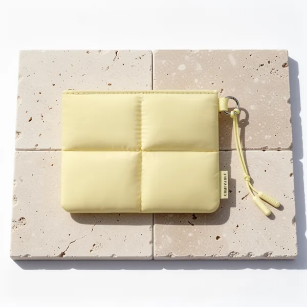 Comfyable Cute Puffy Coin Purse, Yellow