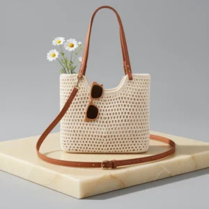 Peicees Crochet Beach Bag