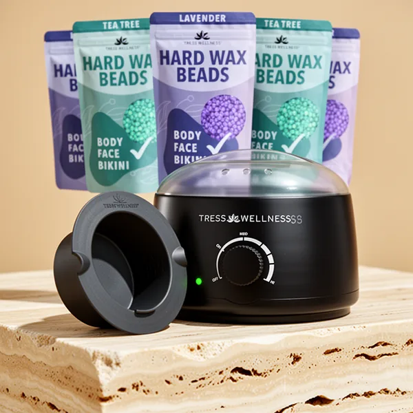 Tress Wellness Waxing Kit for Sensitive Skin, Black