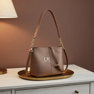 Kattee Leather Crossbody Purse, Khaki