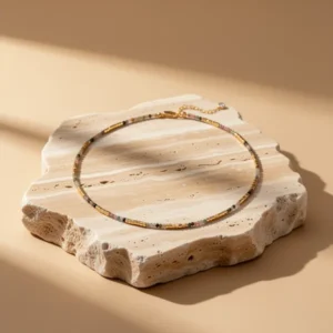 MTMY Beaded Gemstone Choker Necklace for Women