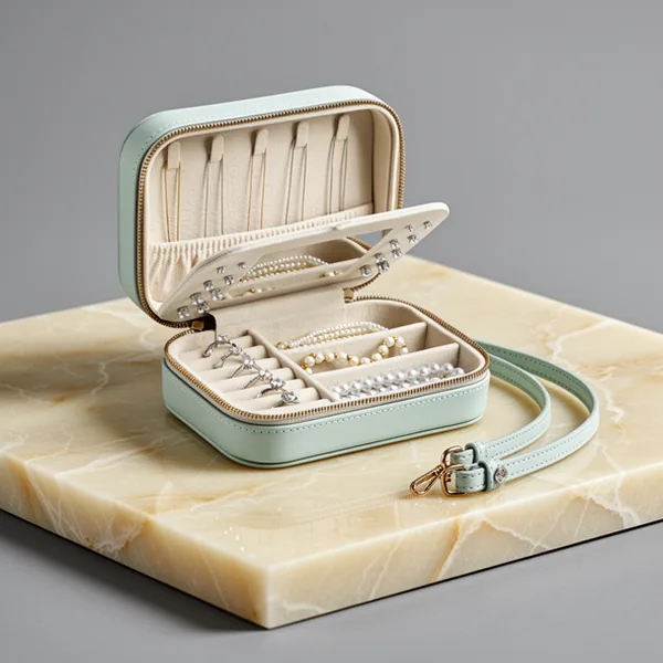 Genuine Leather Travel Jewelry Organizer