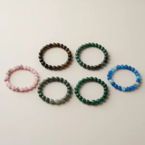 Semi-Precious Gemstone Beaded Bracelets for Women, 16 Pieces