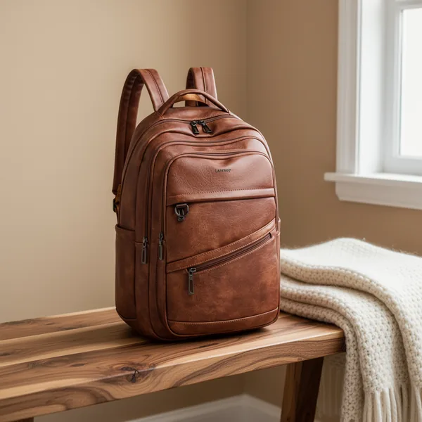 LATMAP Backpack for Women, 16.5-Inch, Brown