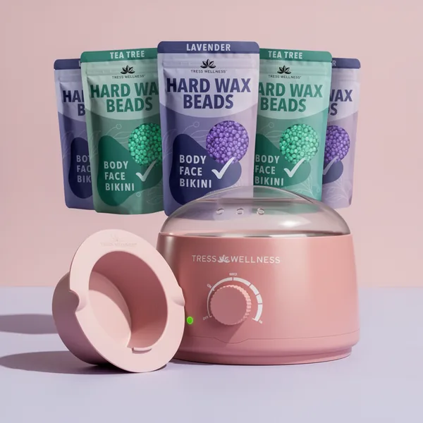 Tress Wellness Waxing Kit for Sensitive Skin, Pink