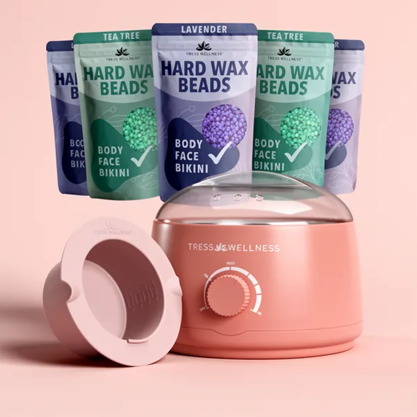 Tress Wellness Waxing Kit for Sensitive Skin, Pink