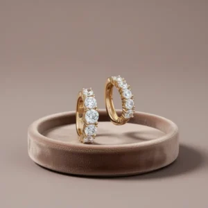 JINEAR Gold-Tone Hoop Earrings for Women, 2 Pairs