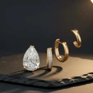 Statement Gold-Tone Hoop Earrings for Women, 4 Pairs
