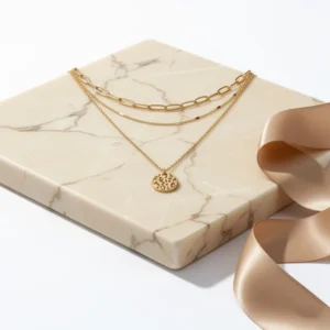 Layered Gold-Tone Necklace for Women