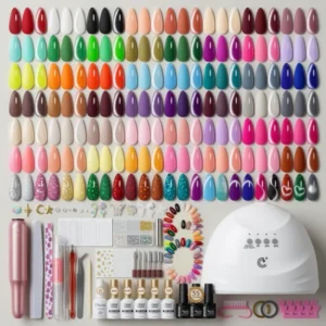 PEACECOLOR Gel Nail Kit with U V Light, 83 Pieces