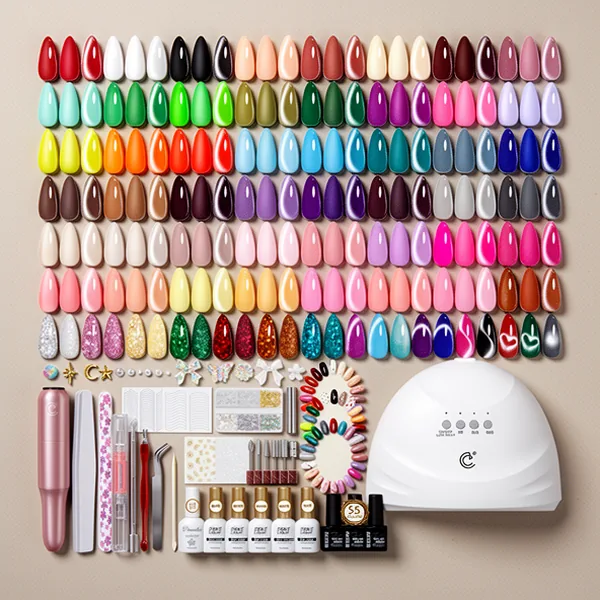 PEACECOLOR Gel Nail Kit with U V Light, 83 Pieces