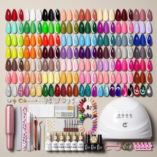 PEACECOLOR Gel Nail Kit with U V Light, 83 Pieces