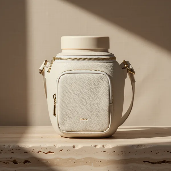 Kattee Fanny Pack Leather Crossbody Belt, Beige
