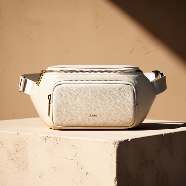 Kattee Fanny Pack Leather Crossbody Belt, Beige
