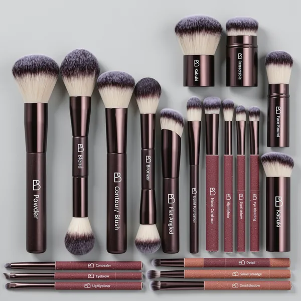 Professional Makeup Brush Set with Travel Case, 20 Pieces