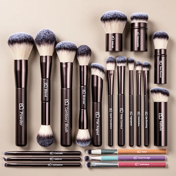 Professional Makeup Brush Set with Travel Case, 20 Pieces