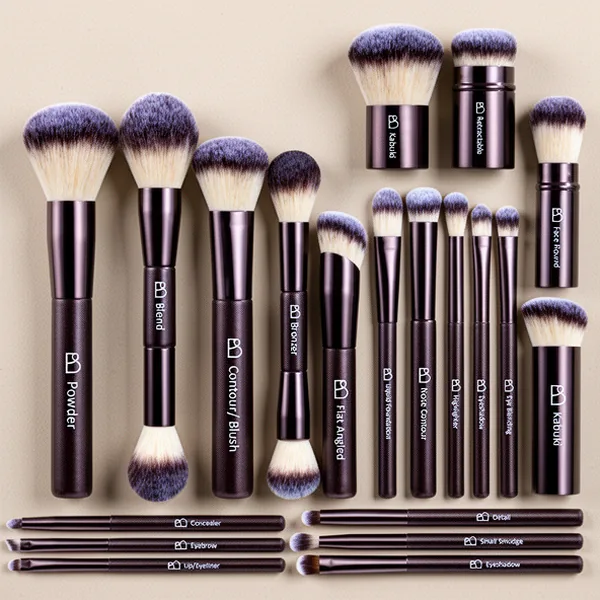 Professional Makeup Brush Set with Travel Case, 20 Pieces