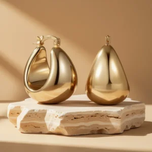 OOOPEL Gold-Tone Hoop Earrings for Women