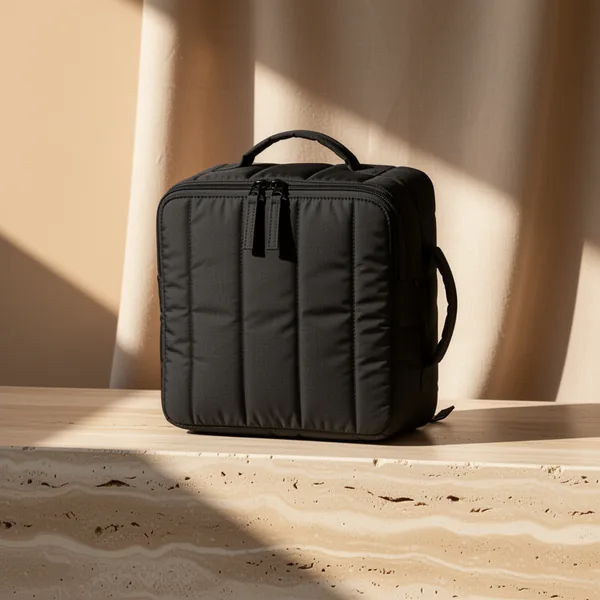 BAGSMART Puffy Travel Makeup Bag, Black