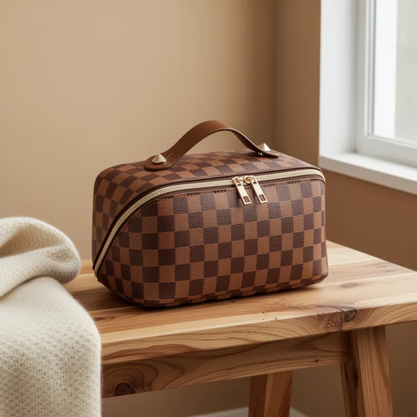 Leather Travel Makeup Bag