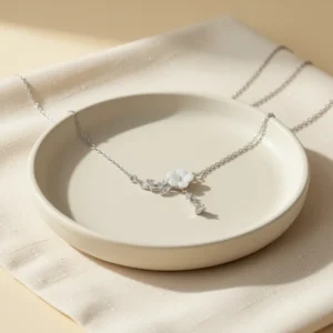 925 Sterling Silver Dainty Cherry Blossom Necklaces for Women