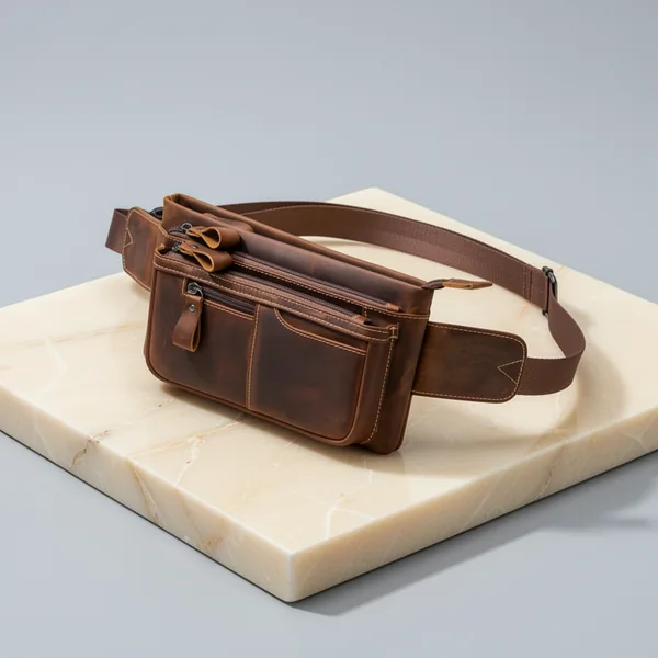 NIUCUNZH Genuine Leather Fanny Pack for Men