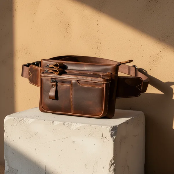 NIUCUNZH Genuine Leather Fanny Pack for Men