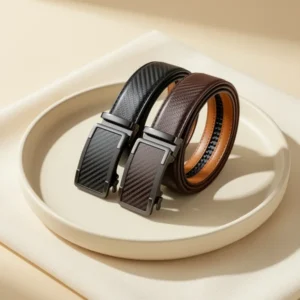 Men Leather Ratchet Belts, 2-Pack
